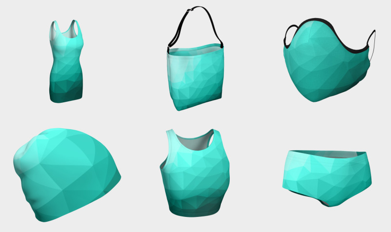 Aqua Turquoise Gradient Geometric Mesh Pattern preview
