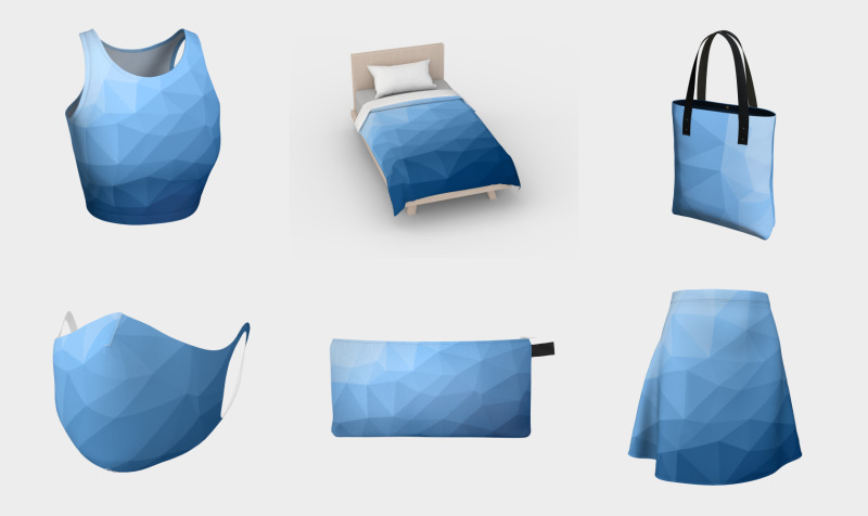 Classic Blue geometric mesh ombre preview