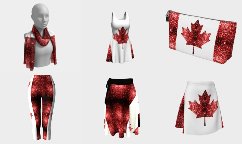 Canada flag red sparkles preview