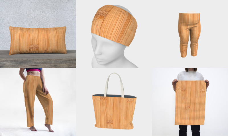 Cool light brown bamboo wood print preview