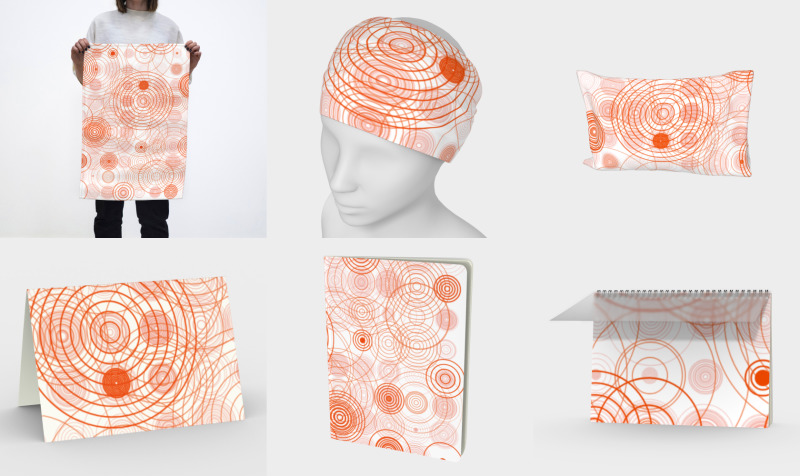 Cozy Days Homebody Concentric Circles Peaches White Background Collection preview
