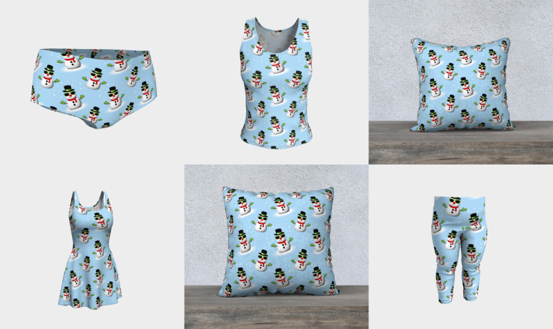 Cool Snowman Shades Adorable Smirk Winter pattern preview