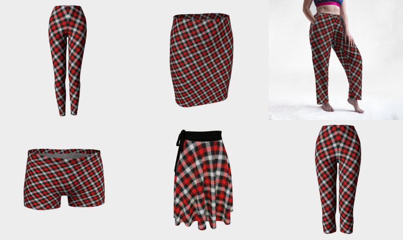 Red White and Black Diagonal Plaid preview
