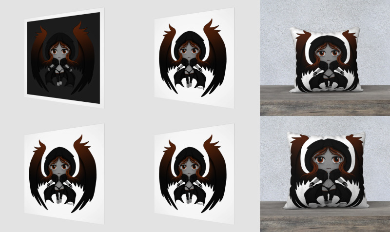 Goth Angel Chibi Phoenix Wings preview