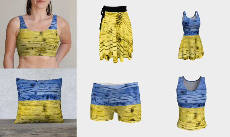 Ukraine flag yellow blue wood texture pattern preview