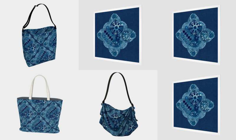 Aperçu de Cyanotype Collage Doilies Floral Perfume
