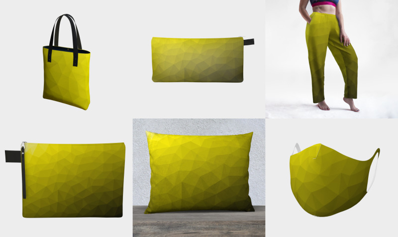 Aperçu de Yellow gold ombre gradient geometric mesh pattern