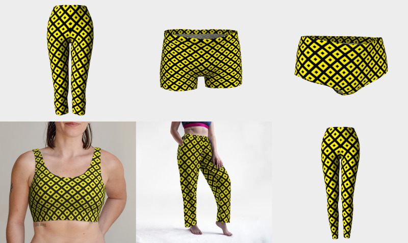 Diagonal Yellow and Black Squares preview