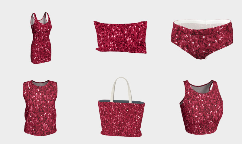 Magenta dark pink red faux sparkles glitter preview