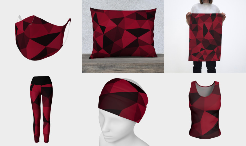 Magenta pink red dark black geometric mesh pattern preview