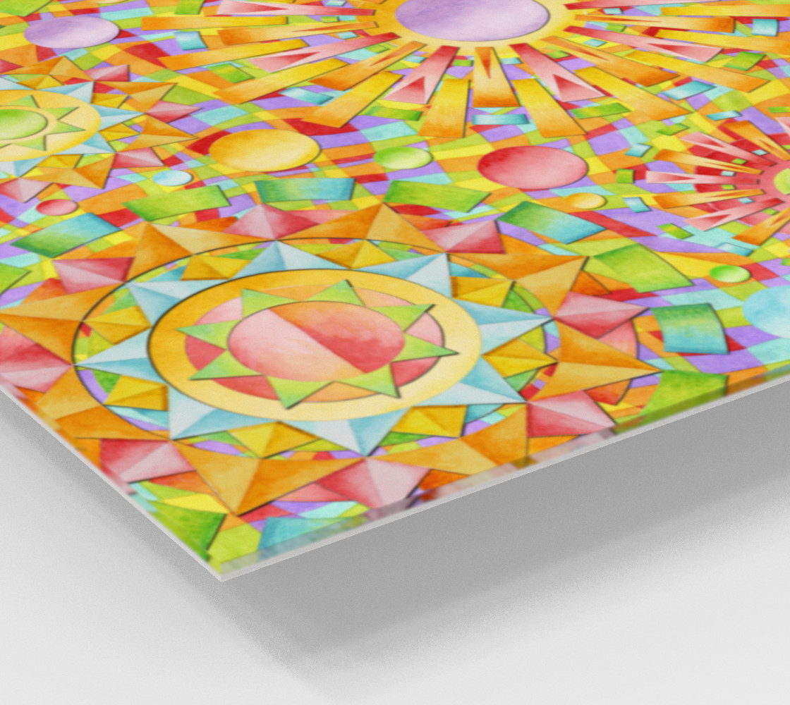 Candy Rainbow Mandala Wood Print preview #2