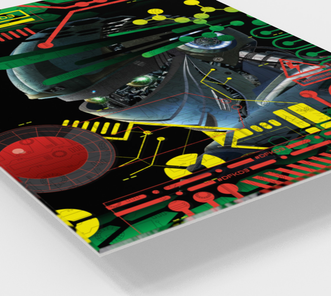 Aperçu de Futuristic Sci-Fi Techno Robot Wall Art #2