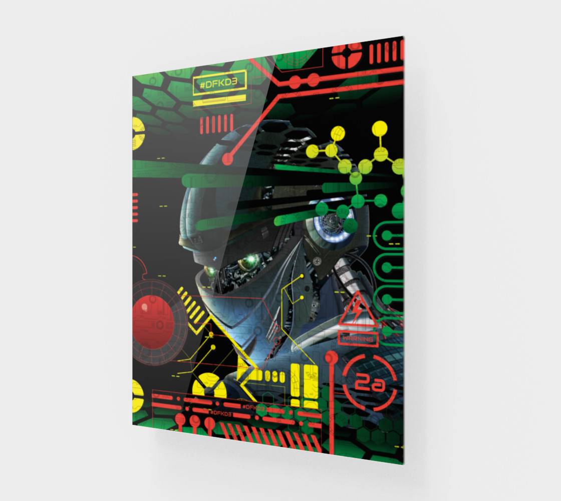 Aperçu de Futuristic Sci-Fi Techno Robot Wall Art #1
