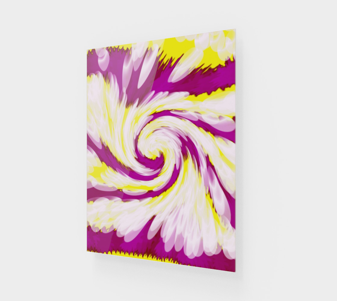 Bright Pink Yellow Swirl Abstract preview #1