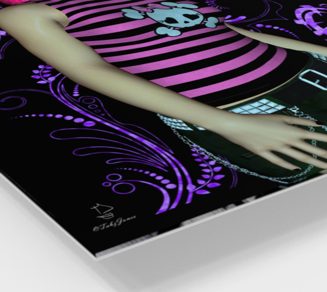 Hot Pink Fantasy Goth Pinup by Tabz Jones preview #2