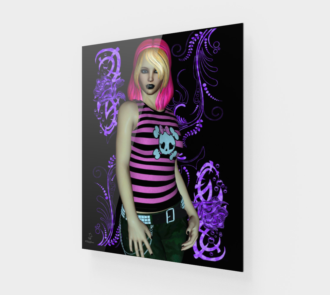 Hot Pink Fantasy Goth Pinup by Tabz Jones preview #1