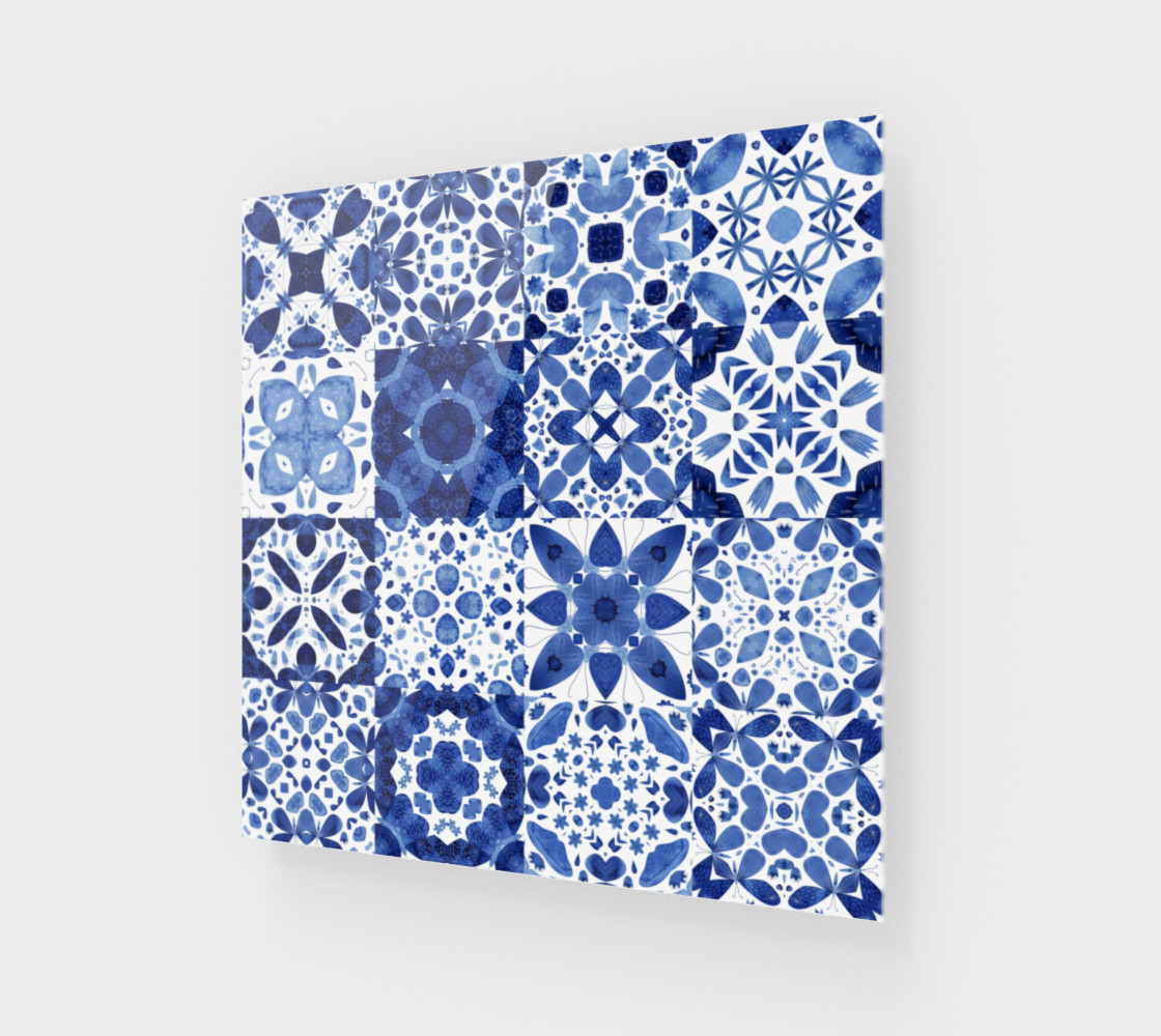 Aperçu de Indigo Watercolor Tiles #1