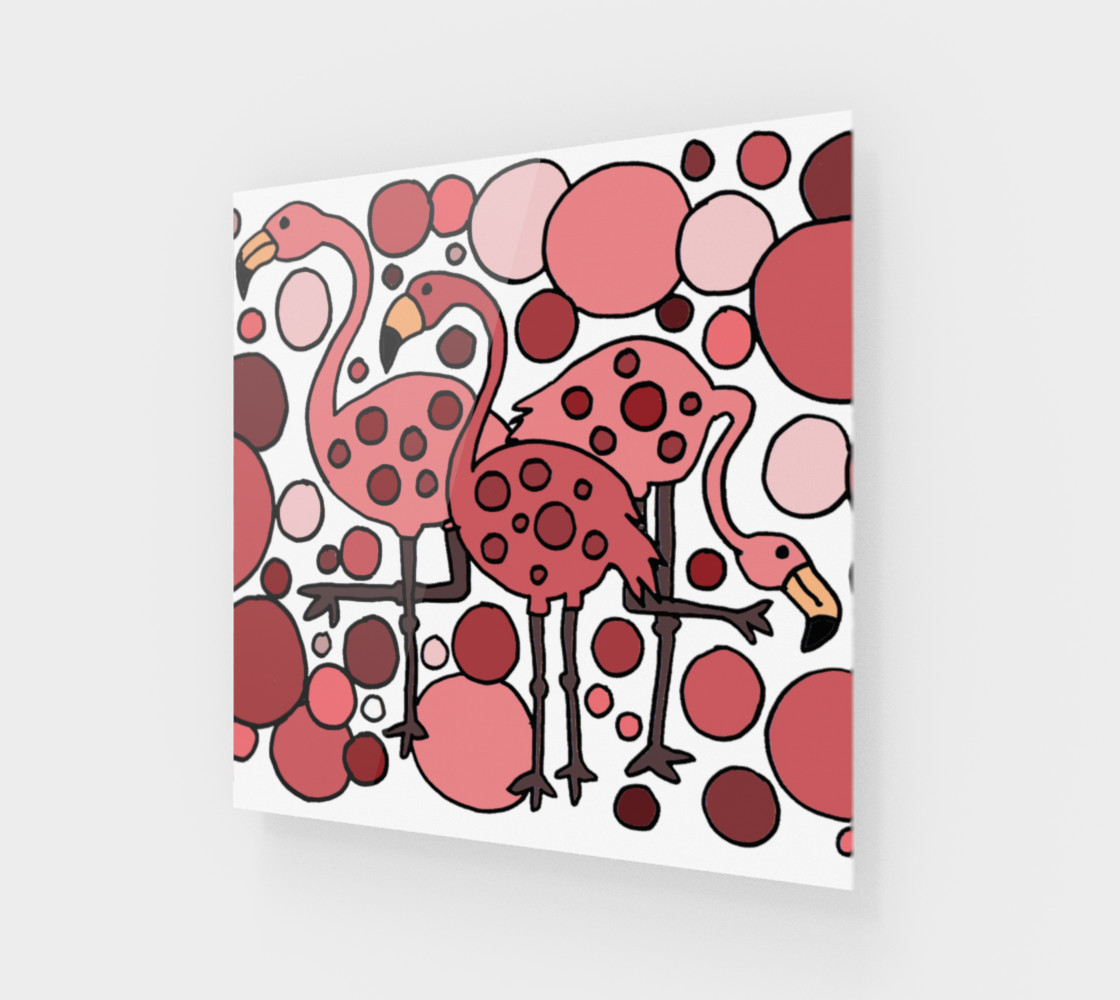 Funny Pink Flamingo Birds Abstract Art preview #1