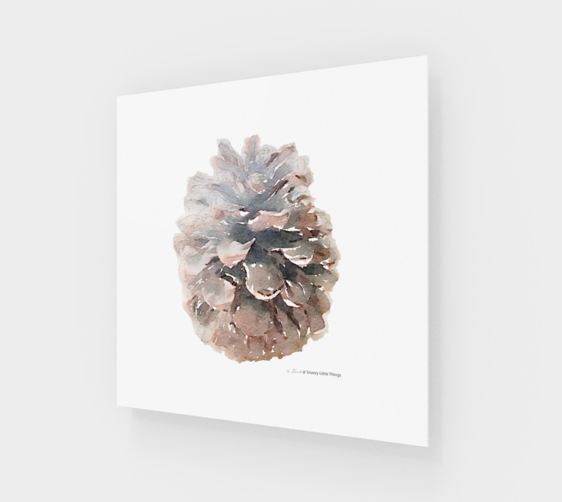 Aperçu de Pinecone Watercolor Art #1