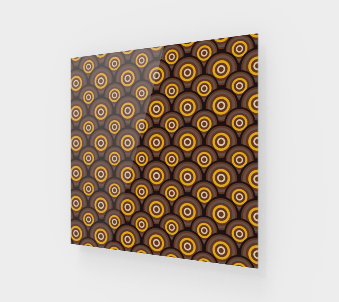 retro circles brown with yellow preview #1