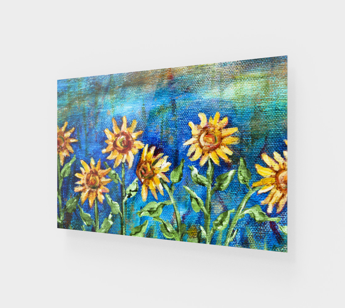 Sunflowers Denim Wall Art preview #1