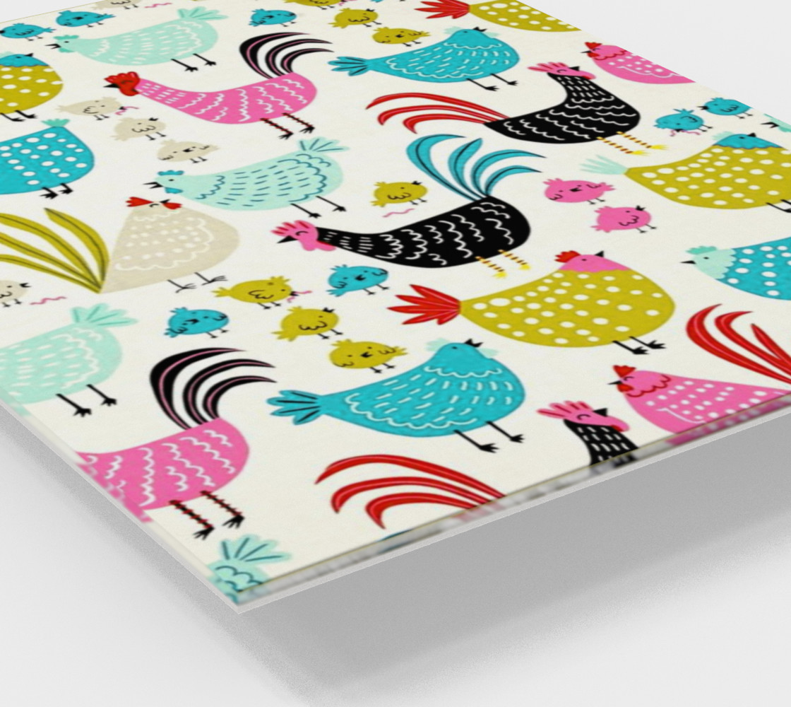 Colorful Fun Chicken & Rooster Print preview #2