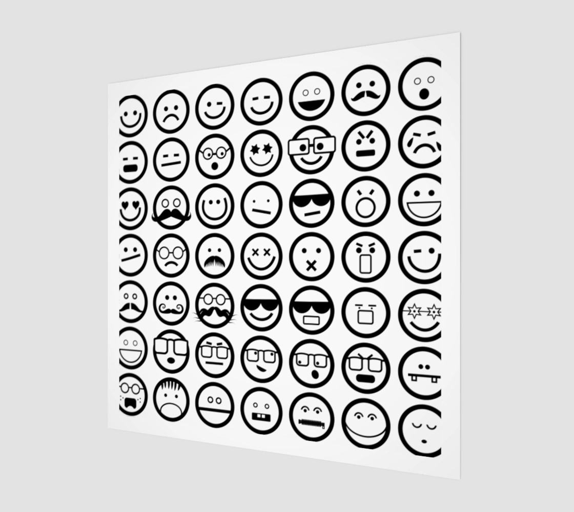 Black & White Emoji Faces preview #1