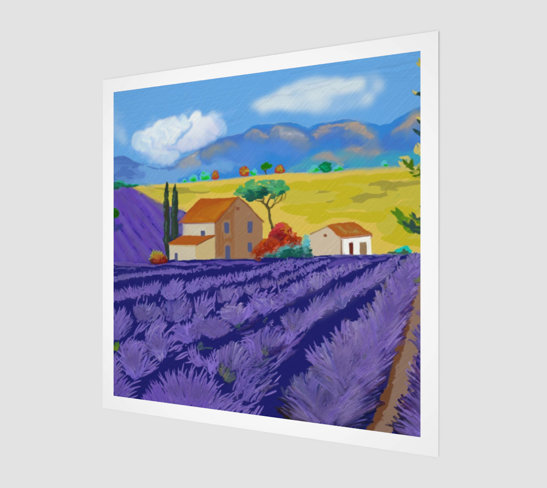 Lavender Farm Wall Art Canvas Art Print Poster Wood Print preview #1