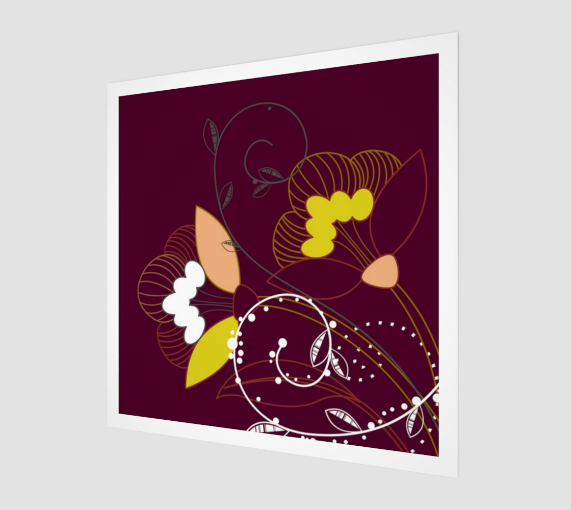 Purple Abstract Lotus Flower Wall Art poster art print canvas wood print preview #1