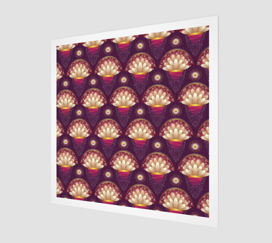 Purple and Beige Scallops Wall Art poster art print canvas wood print preview #1