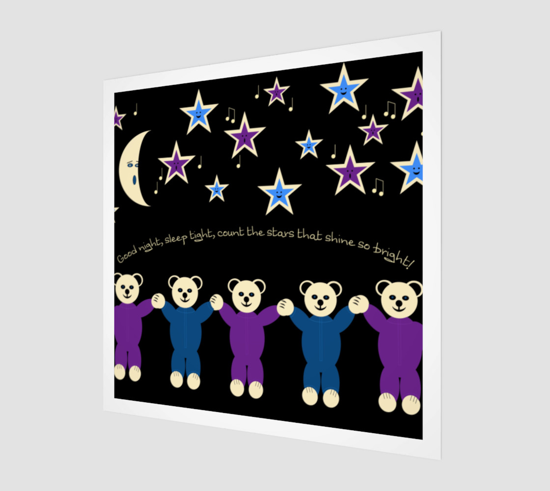 Purple and Blue Sleepy Bears Wall Art poster preview #1
