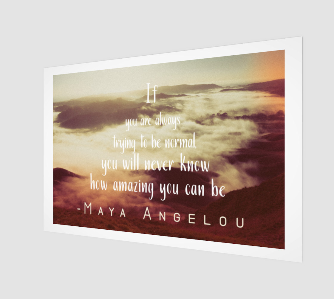 Maya Angelou 'amazing' quote - wall art 3D preview