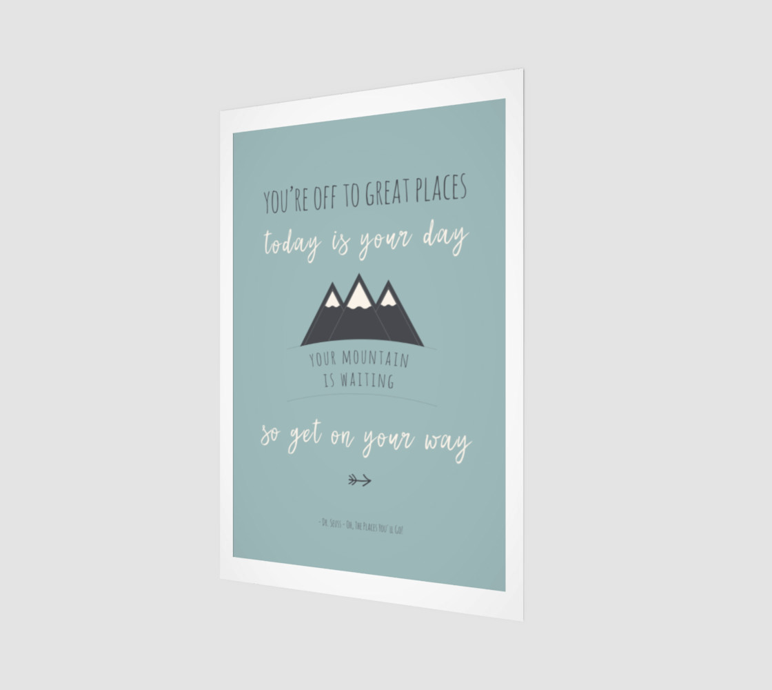 Dr Seuss 'your mountain is waiting' quote - wall art preview #1