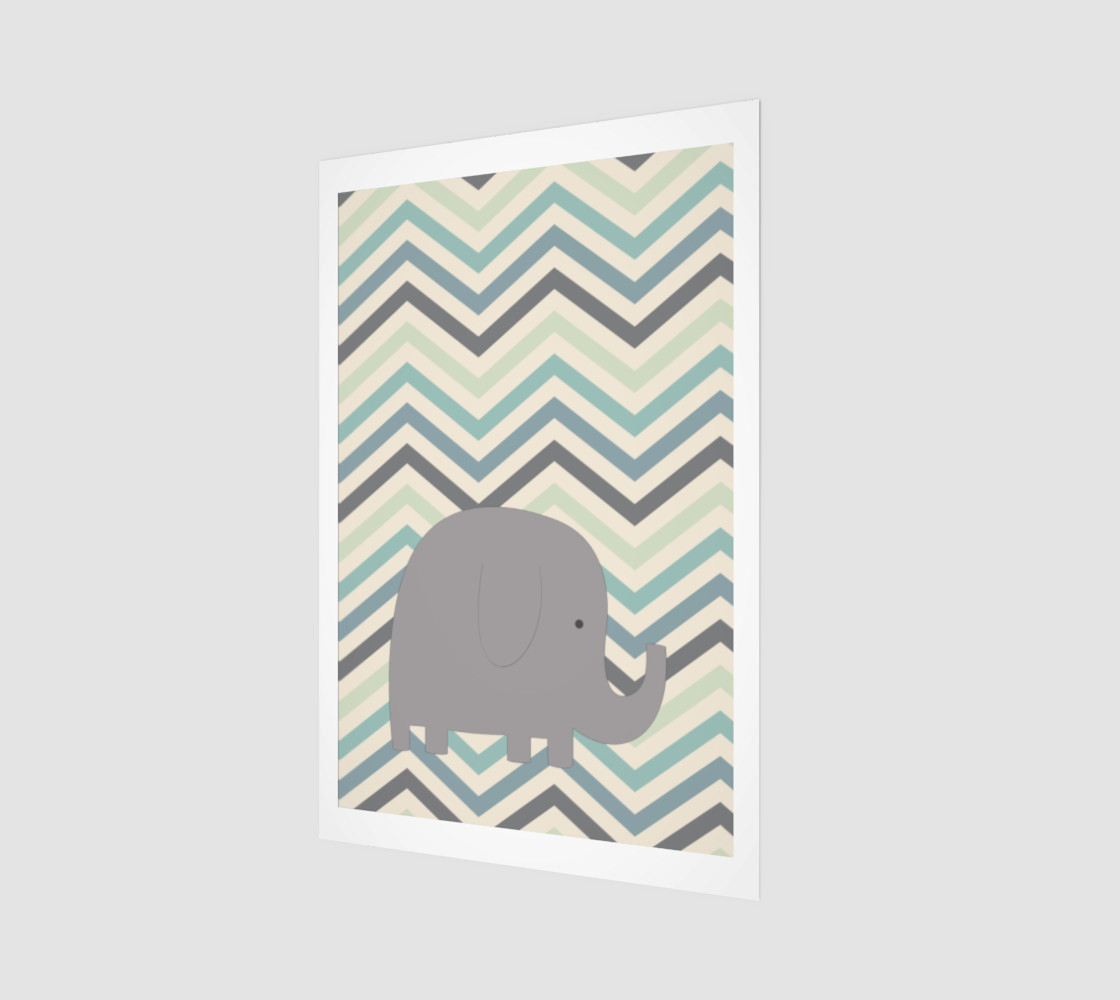 Elephant and chevron - wall art preview #1
