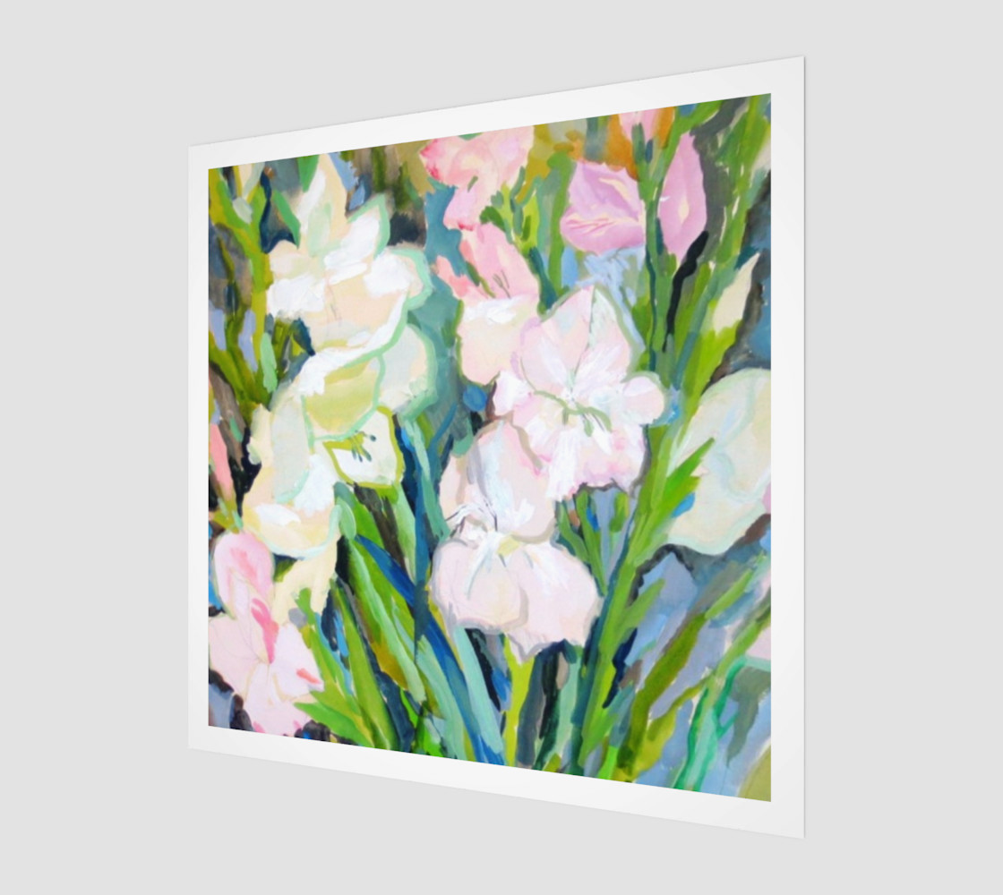 Gladiolus. Sword Lily. Watercolor Flowers. Bouquet. preview #1