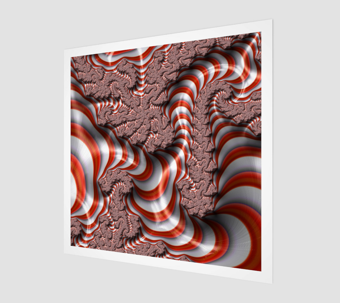 Candy Cane Fractal Wall Art Wood Print preview #1