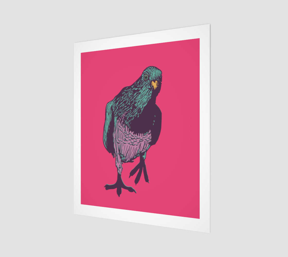 16"x20" Poster - Curious Pigeon in Bright preview #1