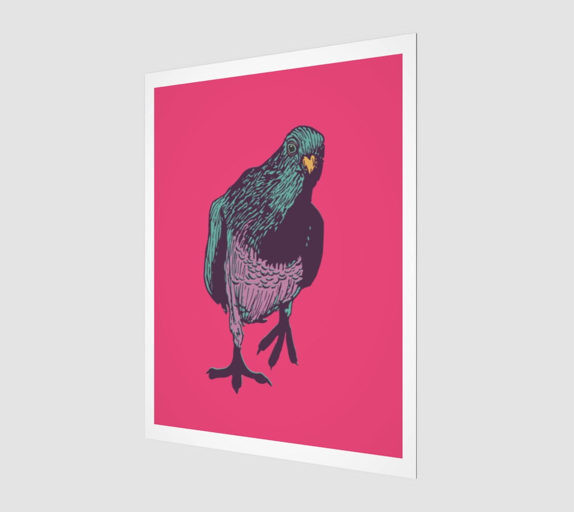 3:4 Art Print - Curious Pigeon in Bright preview #1