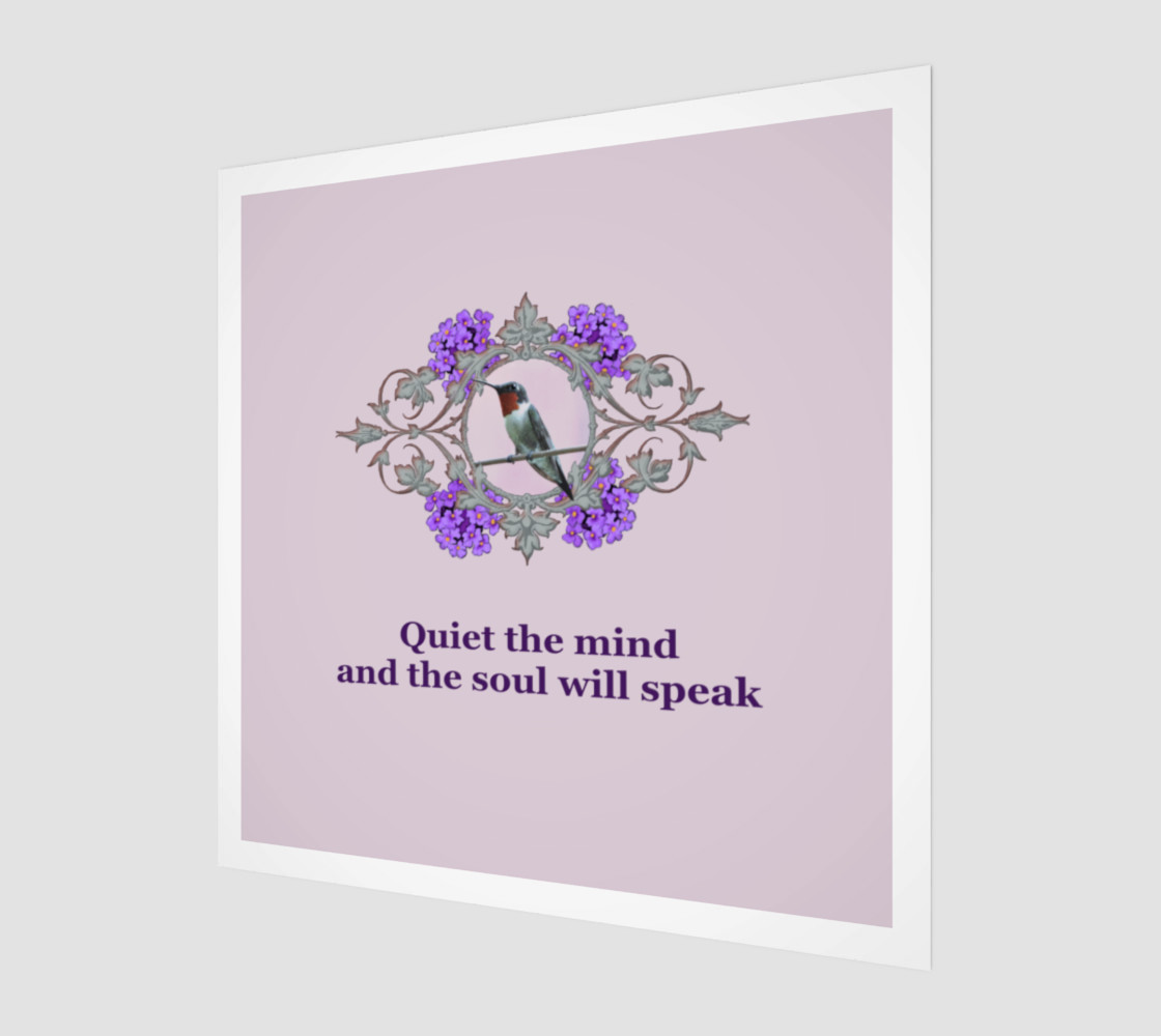 Meditation Quote and Resting Hummingbird Miniature #2