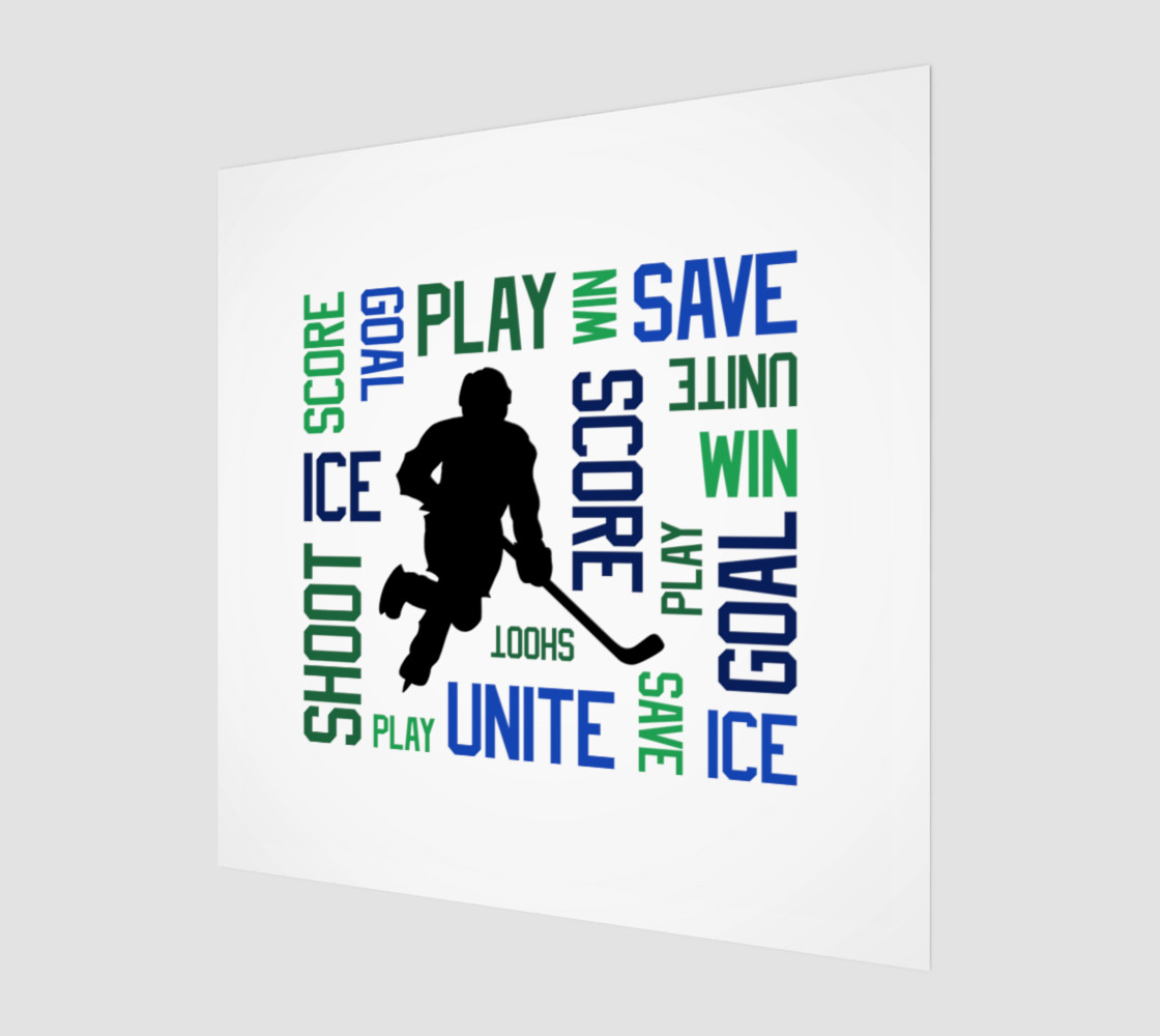 For the Love of Hockey - Blue and Green Print Miniature #2