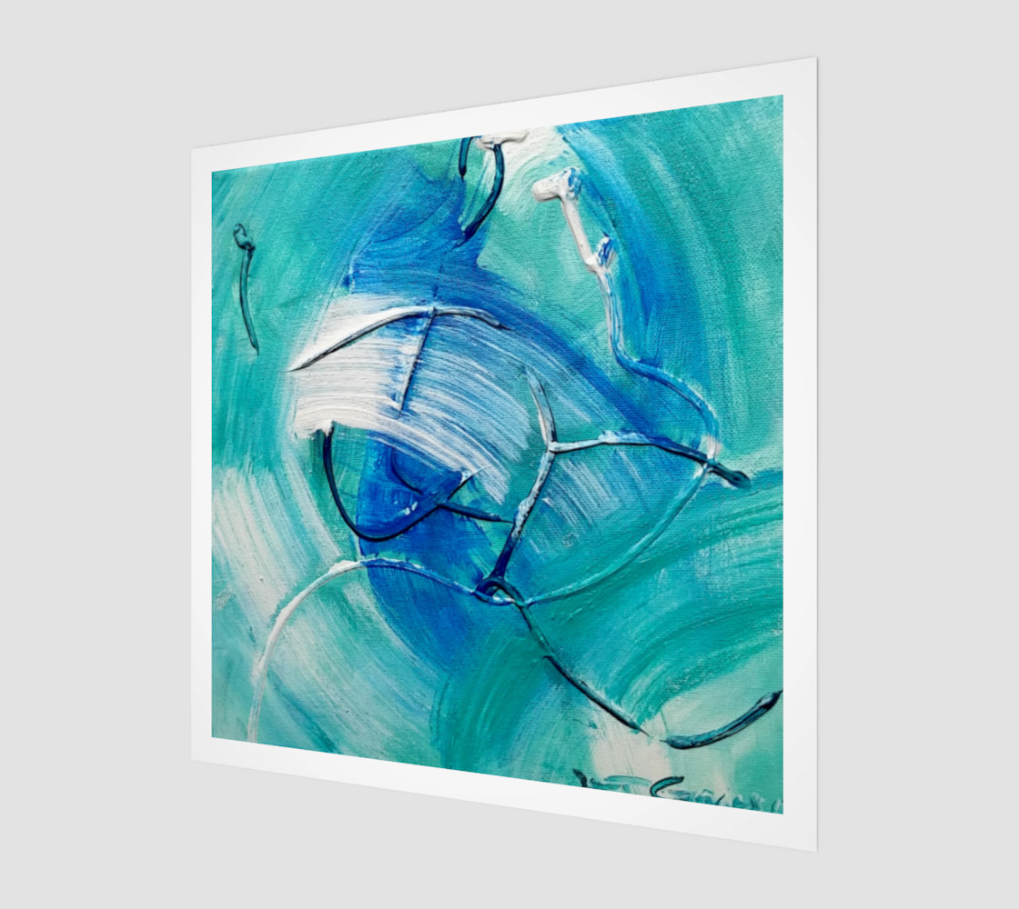 Sea Green Abstract Painting by Janet Gervers thumbnail #2