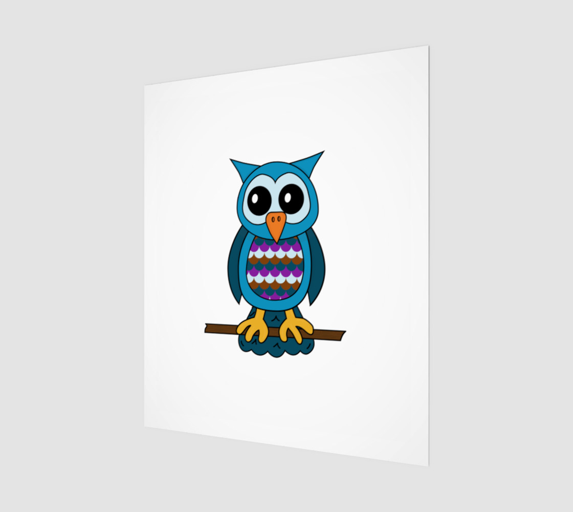 Oliver the Owl 20"x24" Print 3D preview