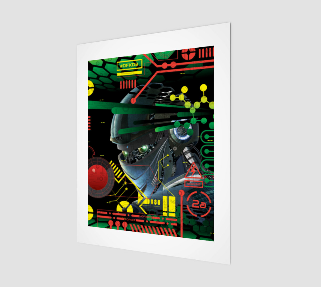 Futuristic Sci-Fi Techno Robot Wall Art preview #1