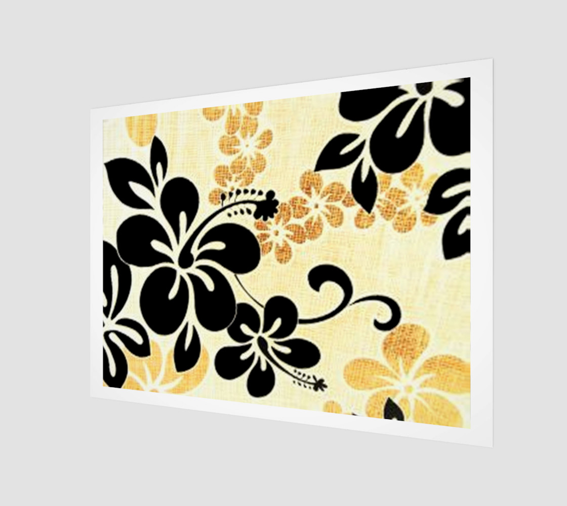 black on khaki hibiscus wrap preview #1