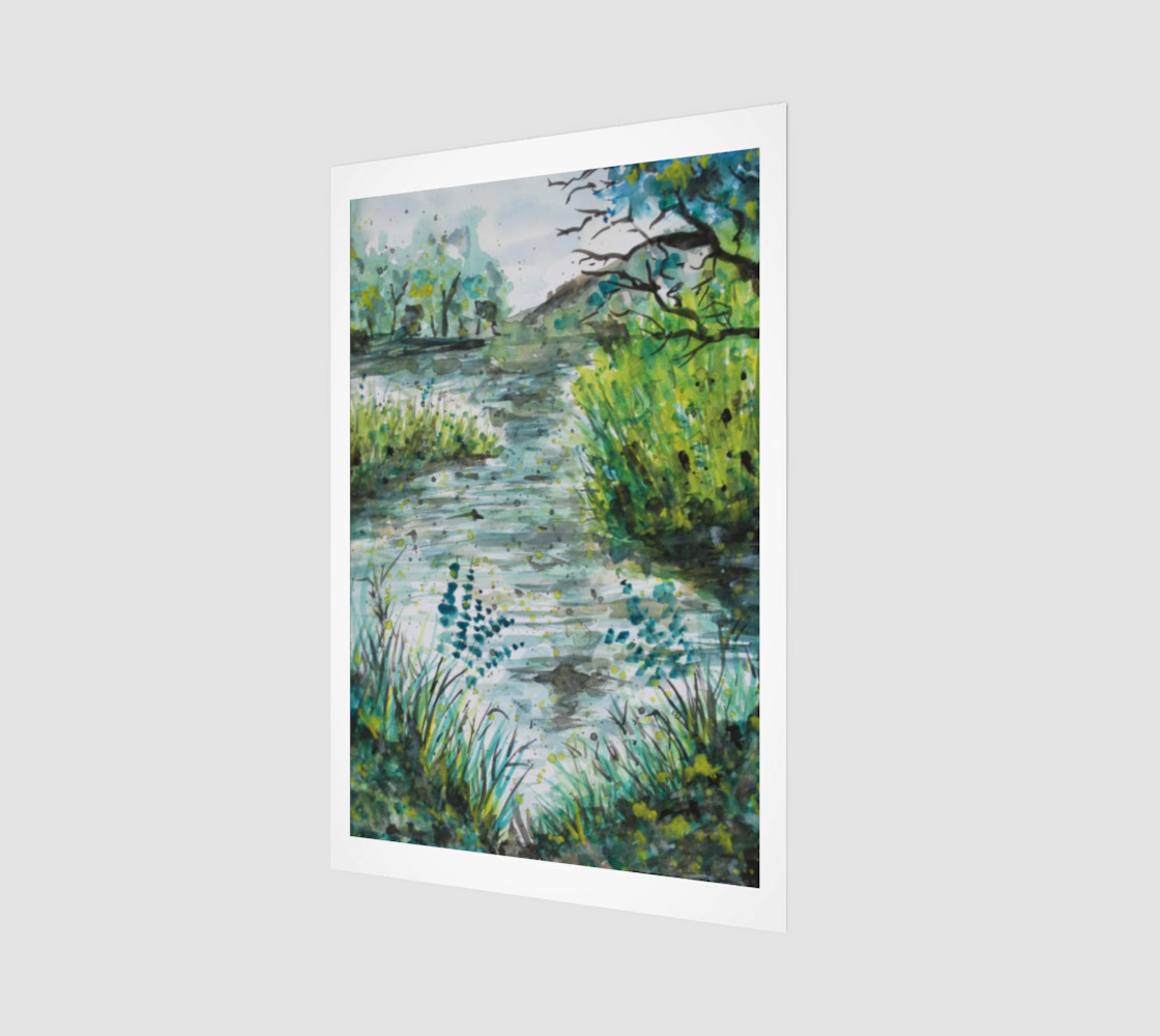 A Walk Along the Lake Watercolor preview #1