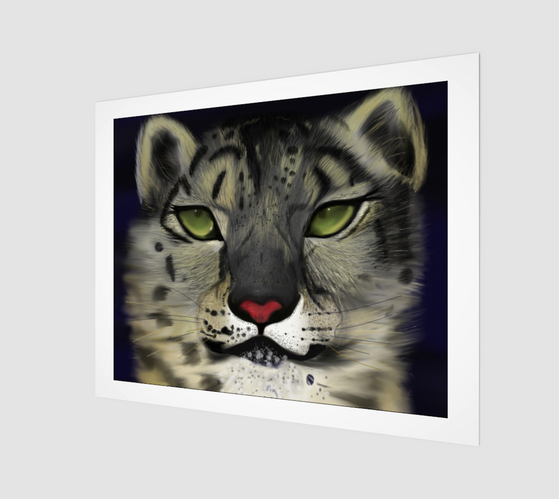 Snow Leopard Wall Art 20" x 16" preview #1