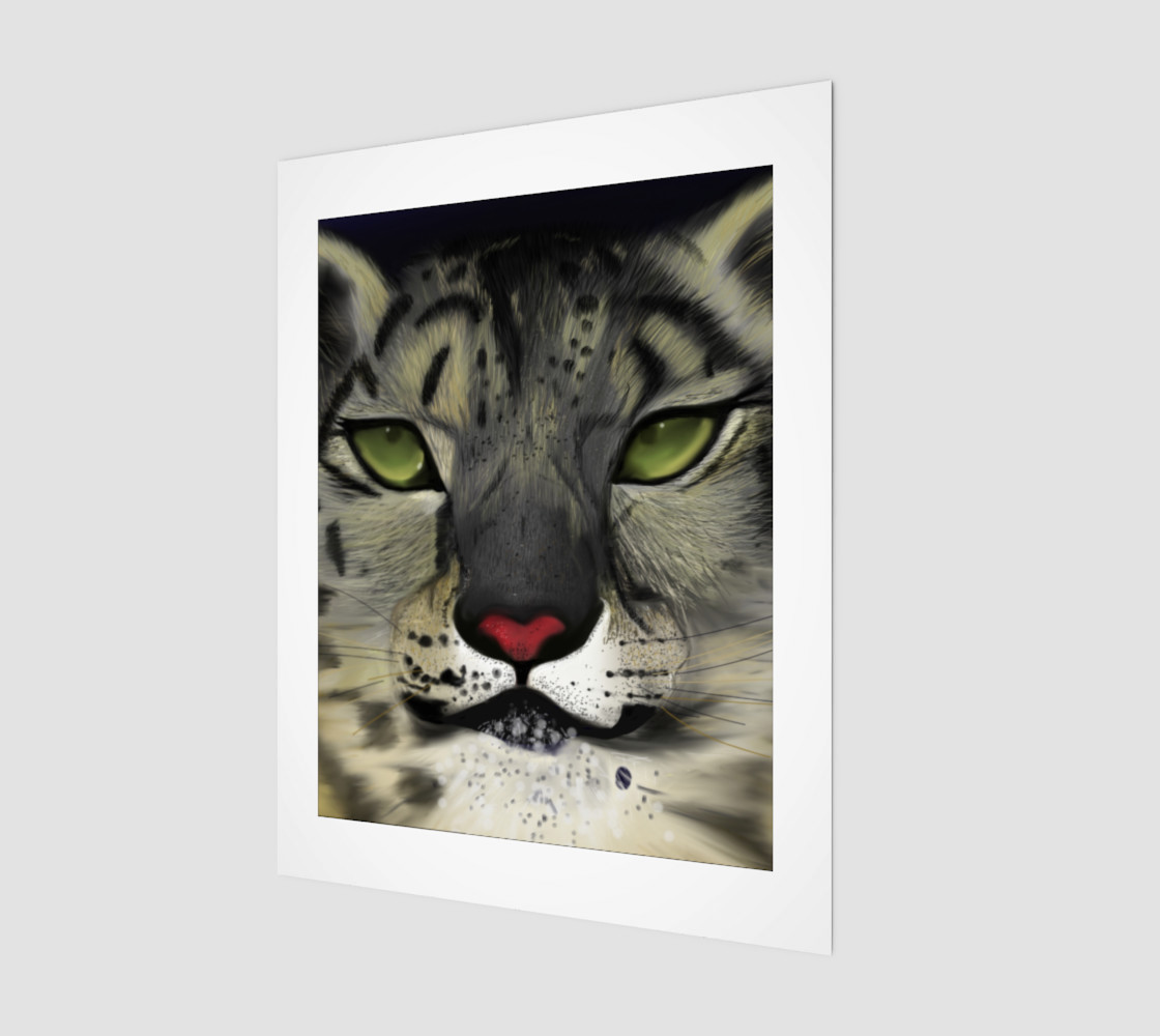 Snow Leopard Wall Art 11" x 14" preview #1