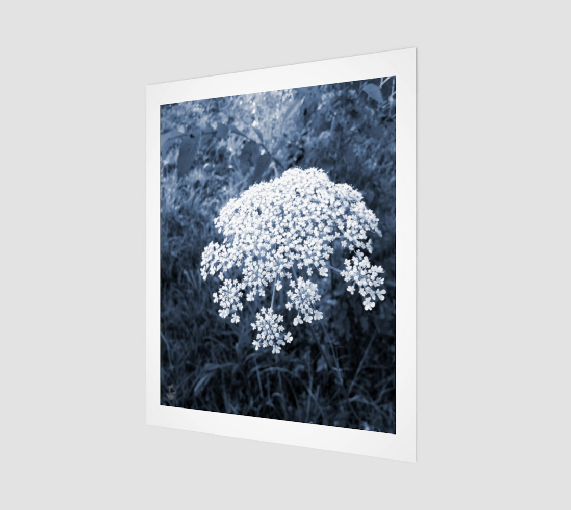 Blue Flowers Modern Art Print by Tabz Jones 3D preview
