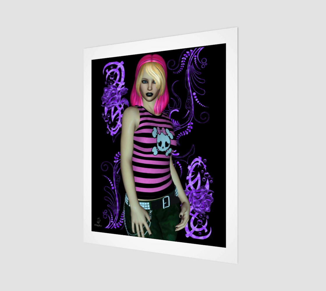 Hot Pink Fantasy Goth Pinup by Tabz Jones preview #1