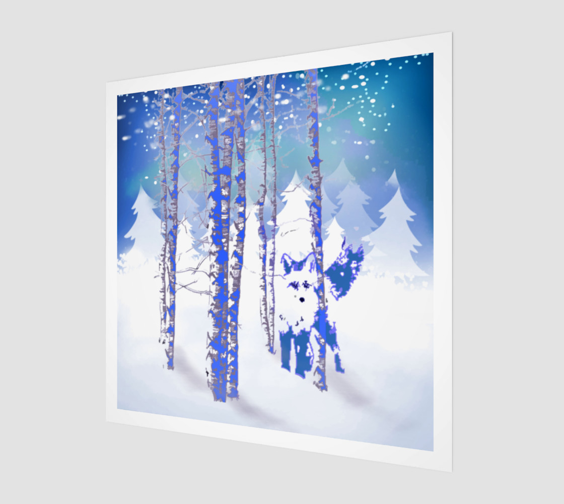 Blue Winter Snow Forest Fox Animal Foxes preview #1